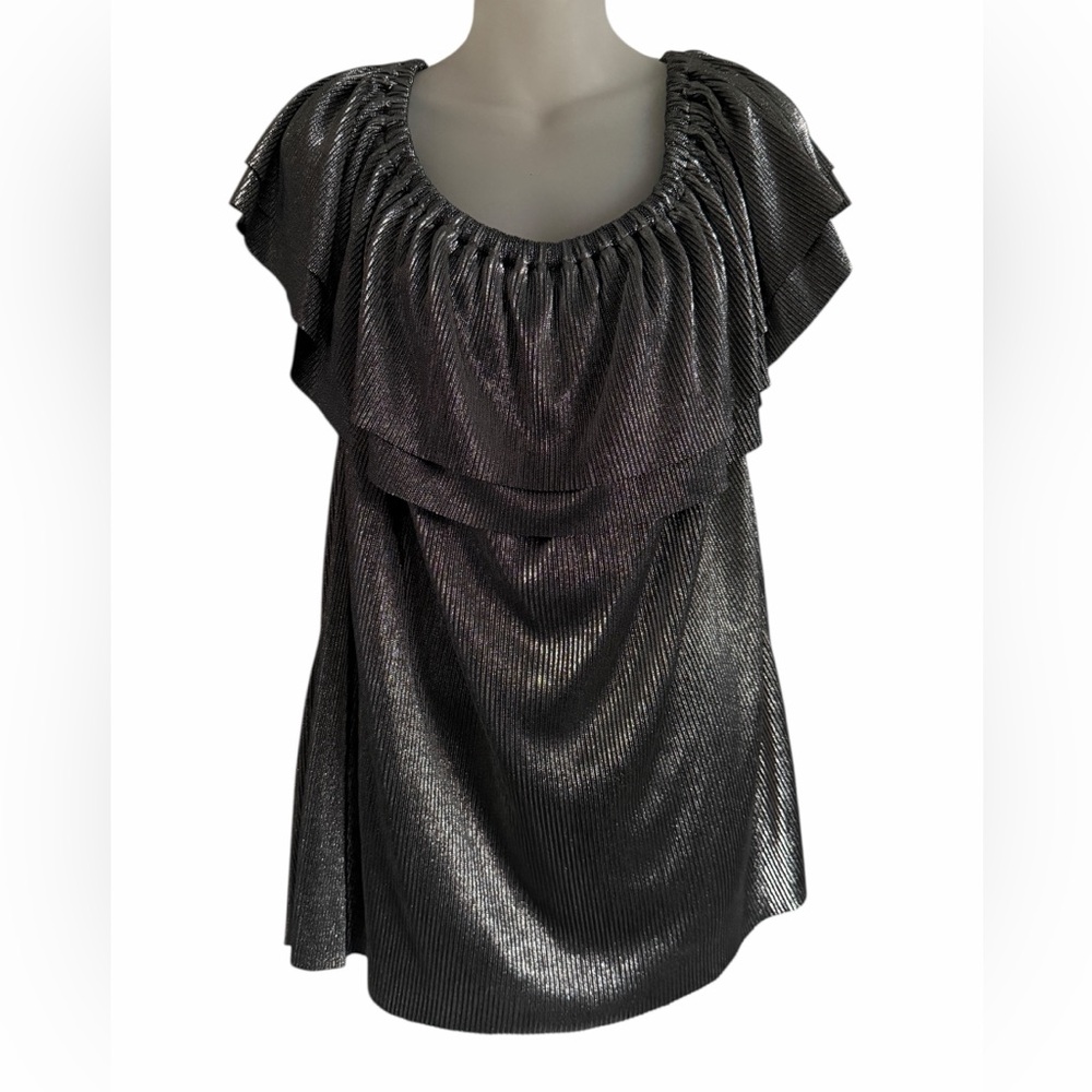 MICHAEL KORS Metallic Off the Shoulder Blouse, Women’s Plus Size 2X. Holiday top